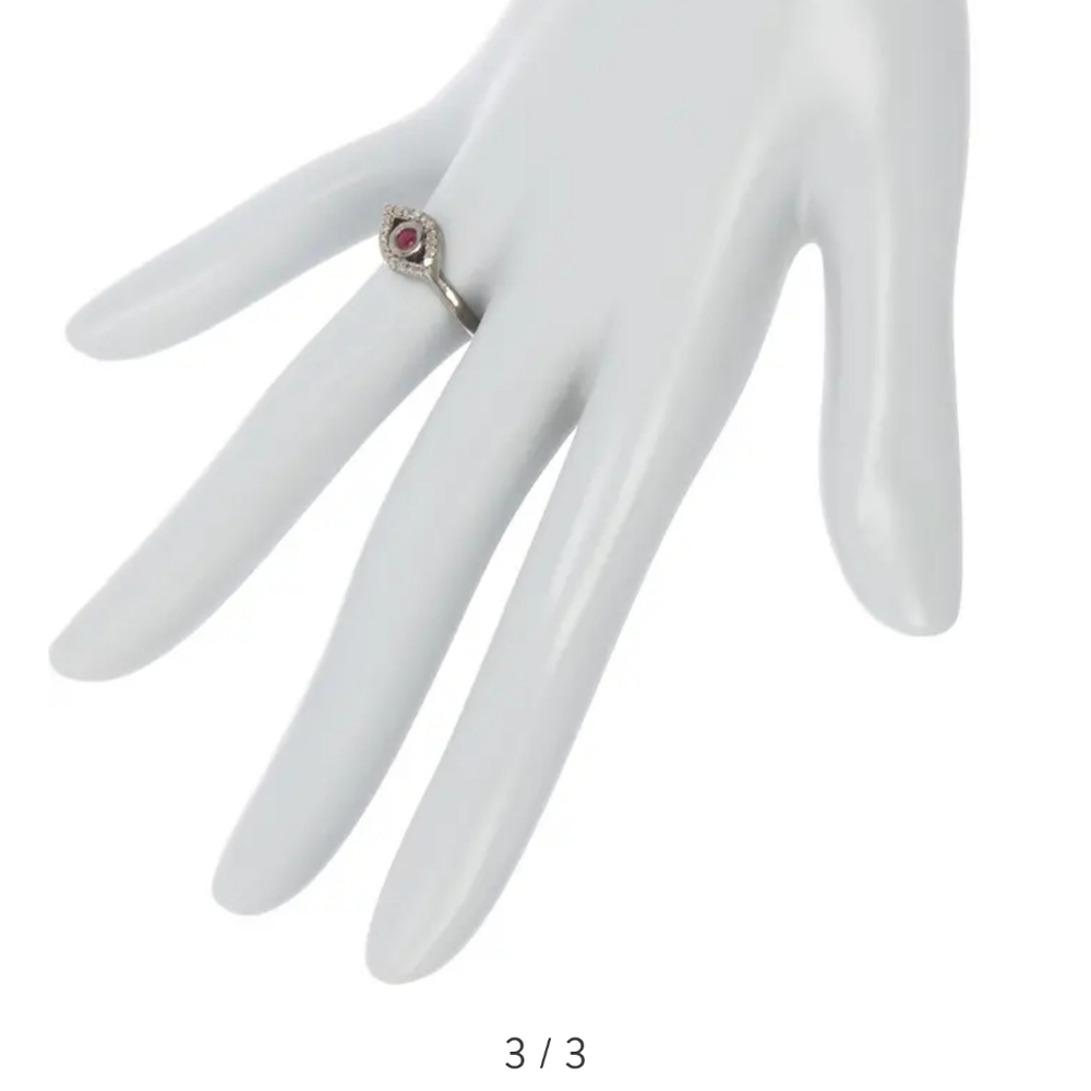 Evil Eye Diamond & Ruby Ring - 0.20 CTW ADORNIA FINE Black rhodium plated